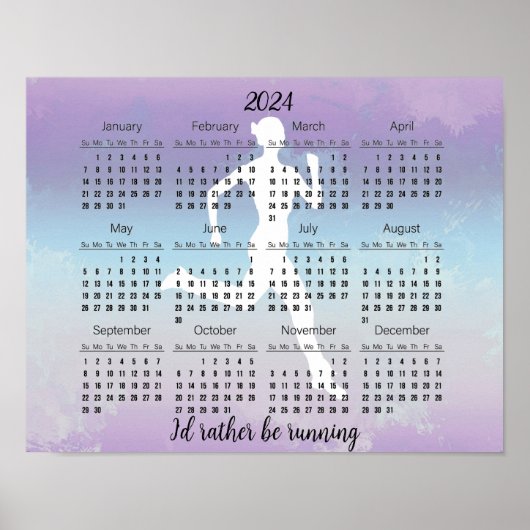 Conception de jogging de course Affiche de calendr (Devant)