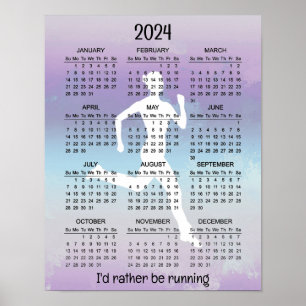 Conception de jogging en course Calendrier Poster 
