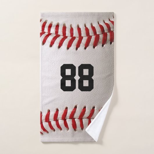 Conception de joueur de baseball avec numéro de ma (Serviette à main)