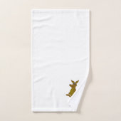 Conception de kangourou marron monogrammée (Serviette à main)