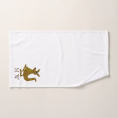 Conception de kangourou marron monogrammée (Serviette à main)