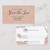 Conception de la carte de référence rose pastel (Devant / Derrière)