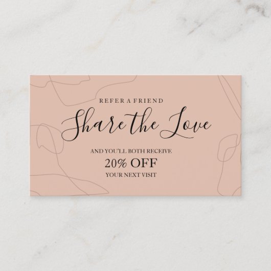 Conception de la carte de référence rose pastel (Devant)