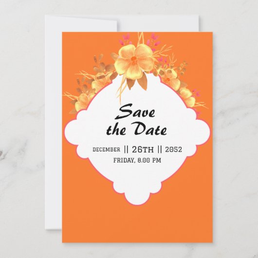 Conception de la carte d'invitation à un mariage (Dos)