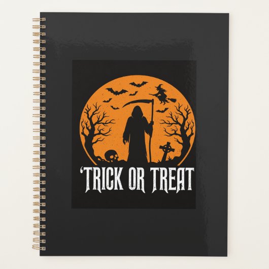 Conception de la Faucheuse pour Halloween Trick or (Devant)