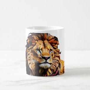 Conception de la Mug en verre de Lion en mosaïque