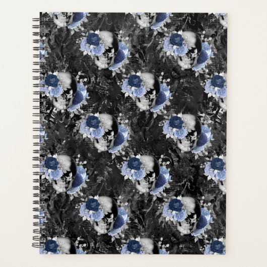 Conception de la série Crâne Floral Bleu 1 (Devant)