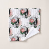 Conception de la série crâne floral rose 2 (Gant de toilette)