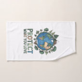 Conception de la Terre environnementale "Protégez  (Serviette à main)