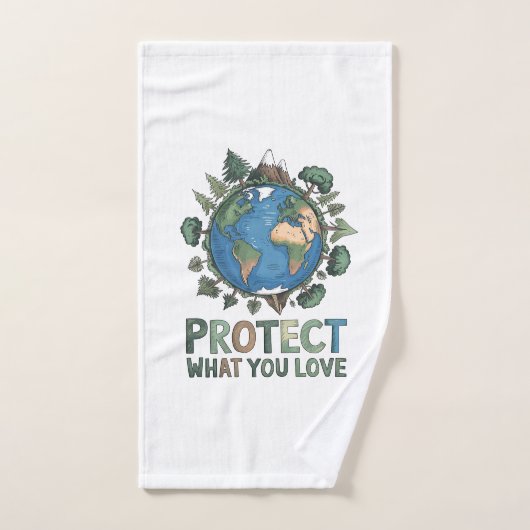 Conception de la Terre environnementale "Protégez  (Serviette à main)