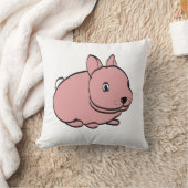 Conception de lapin rose sur coussin de jet (Couverture)