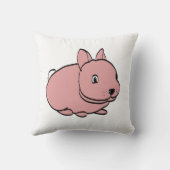 Conception de lapin rose sur coussin de jet (Verso)