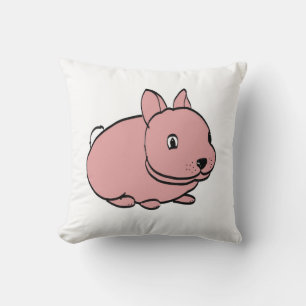 Conception de lapin rose sur coussin de jet