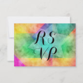 Conception de l'aquarelle couleur bloc carte RSVP (Dos)