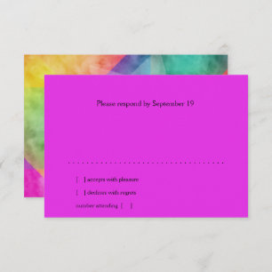 Conception de l'aquarelle couleur bloc carte RSVP