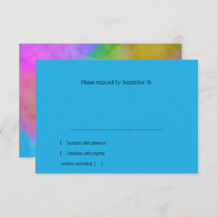 Conception de l'aquarelle couleur bloc carte RSVP