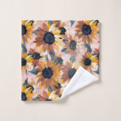 Conception de l'aquarelle de tournesol (Gant de toilette)