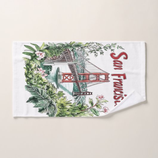 Conception de l'aquarelle du pont du Golden Gate d (Serviette à main)