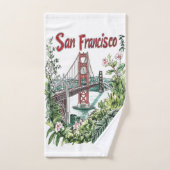 Conception de l'aquarelle du pont du Golden Gate d (Serviette à main)