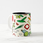 Conception de légumes Mug à café à deux tons (Devant gauche)