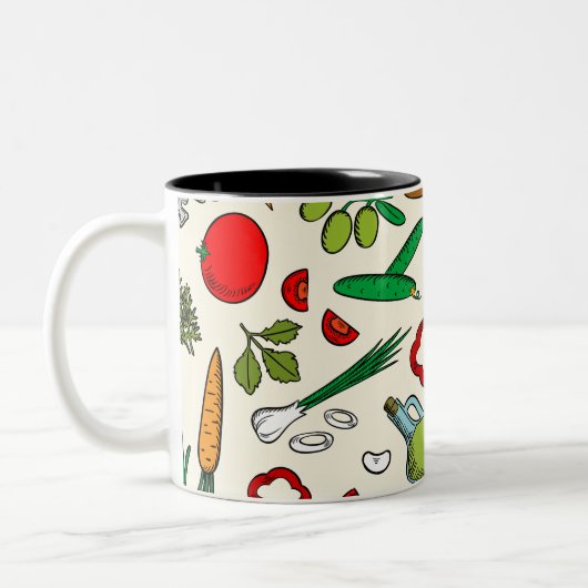 Conception de légumes Mug à café à deux tons (Gauche)