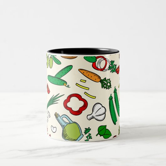 Conception de légumes Mug à café à deux tons (Centre)
