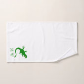 Conception de lézard vert Monogrammé (Serviette à main)