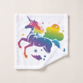 Conception de licorne de couleur arc-en-ciel (Gant de toilette)