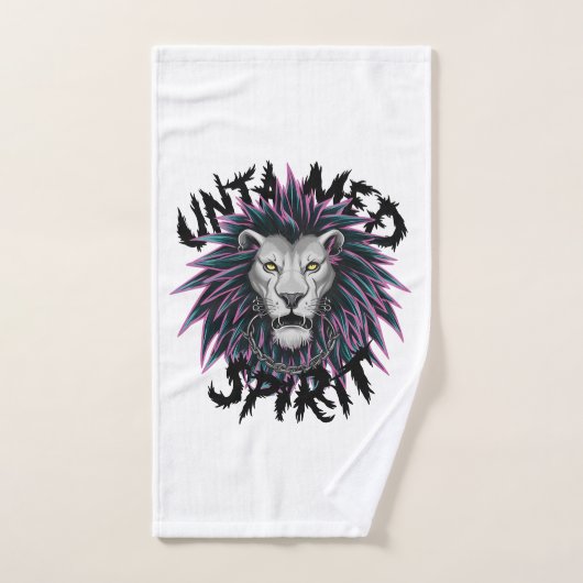 Conception de Lion Punk Spirit Untamed (Serviette à main)