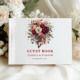 Conception de livre d'or de mariage avec verdure e