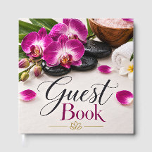 Conception de livre d'or de spa d'orchidée violett