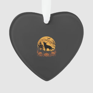 Conception de lune de Halloween de berger allemand