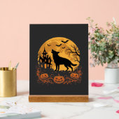 Conception de lune de Halloween de berger allemand (Mariage)