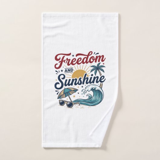 Conception de maillot de plage vintage Liberté Et (Serviette à main)