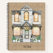 Conception de maison à l'aquarelle cosy - Cahier M (Devant)