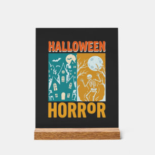 Conception de maison hantée Halloween Lune squelet