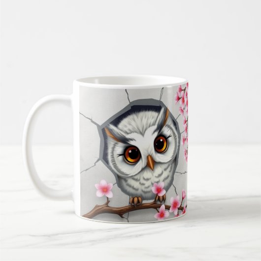 Conception de manchon de mug 3d chouette trou dans (Gauche)