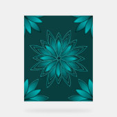 Conception de mandala à feuille de teal sur fond c (Recto)