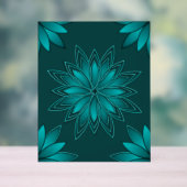 Conception de mandala à feuille de teal sur fond c (Neutre)
