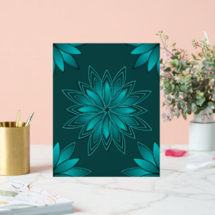 Conception de mandala à feuille de teal sur fond c