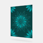 Conception de mandala à feuille de teal sur fond c (Angle)