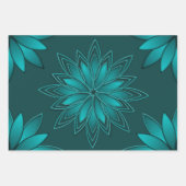 Conception de mandala à feuilles sarcelles sur fon (Devant)
