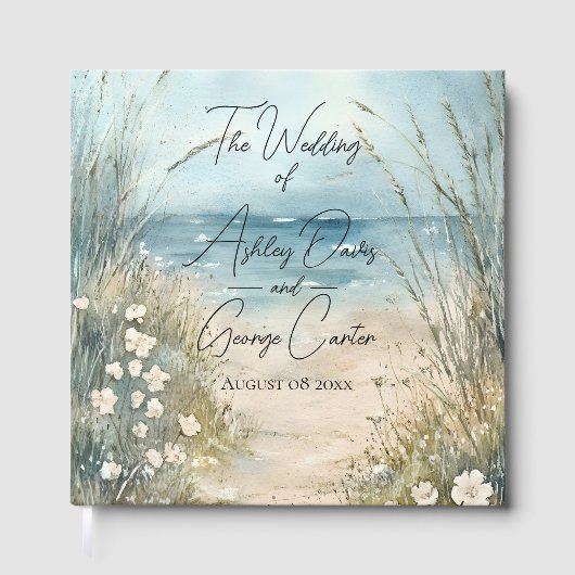 Conception de mariage à l'aquarelle côtière (Recto)