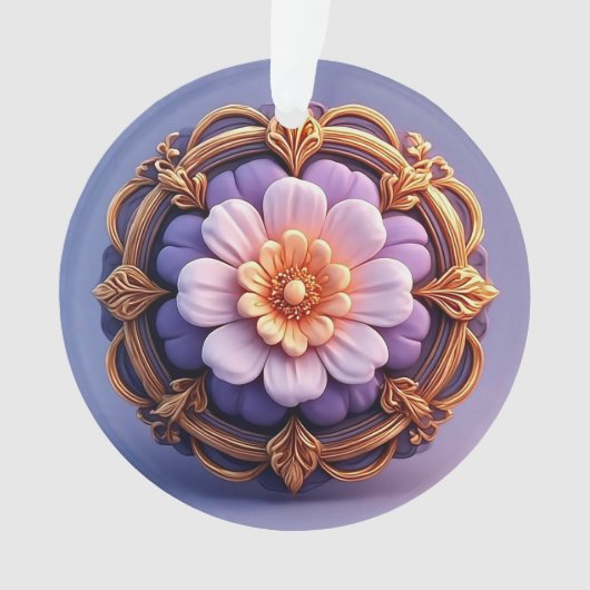 Conception de médaillon floral orné d'or (devant)