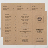 Conception de menu à emporter pour restaurant Kraf (Devant / Derrière)