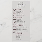 Conception de menu de traitement de salon de beaut (Devant)