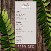 Conception de menu de traitement de salon de beaut