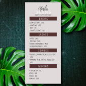 Conception de menu de traitement de salon de beaut