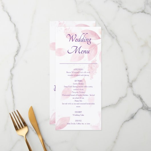 Conception de menu personnalisable pour les événem (Devant/Arrière en situation)