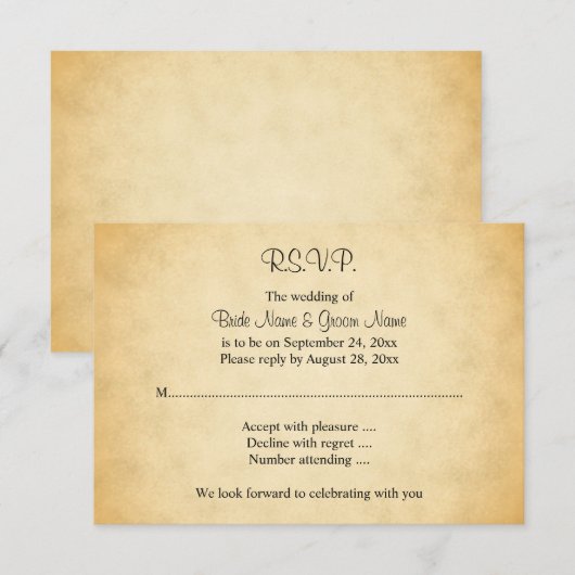 Conception de modèle de mariage en parchemin (Devant / Derrière)